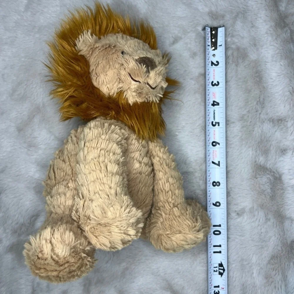 Retired Jellycat Lion Plush Stuffed Animal Medium Tan Orange Mane Collector Toy